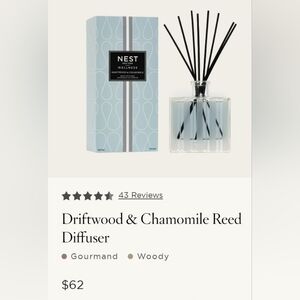 NEST Wellness Driftwood & Chamomile Reed Diffuser